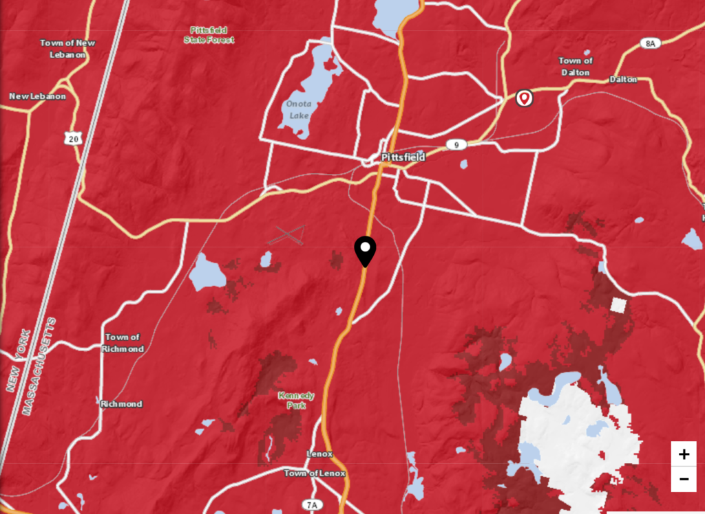 Verizon Coverage Map for Pittsfield